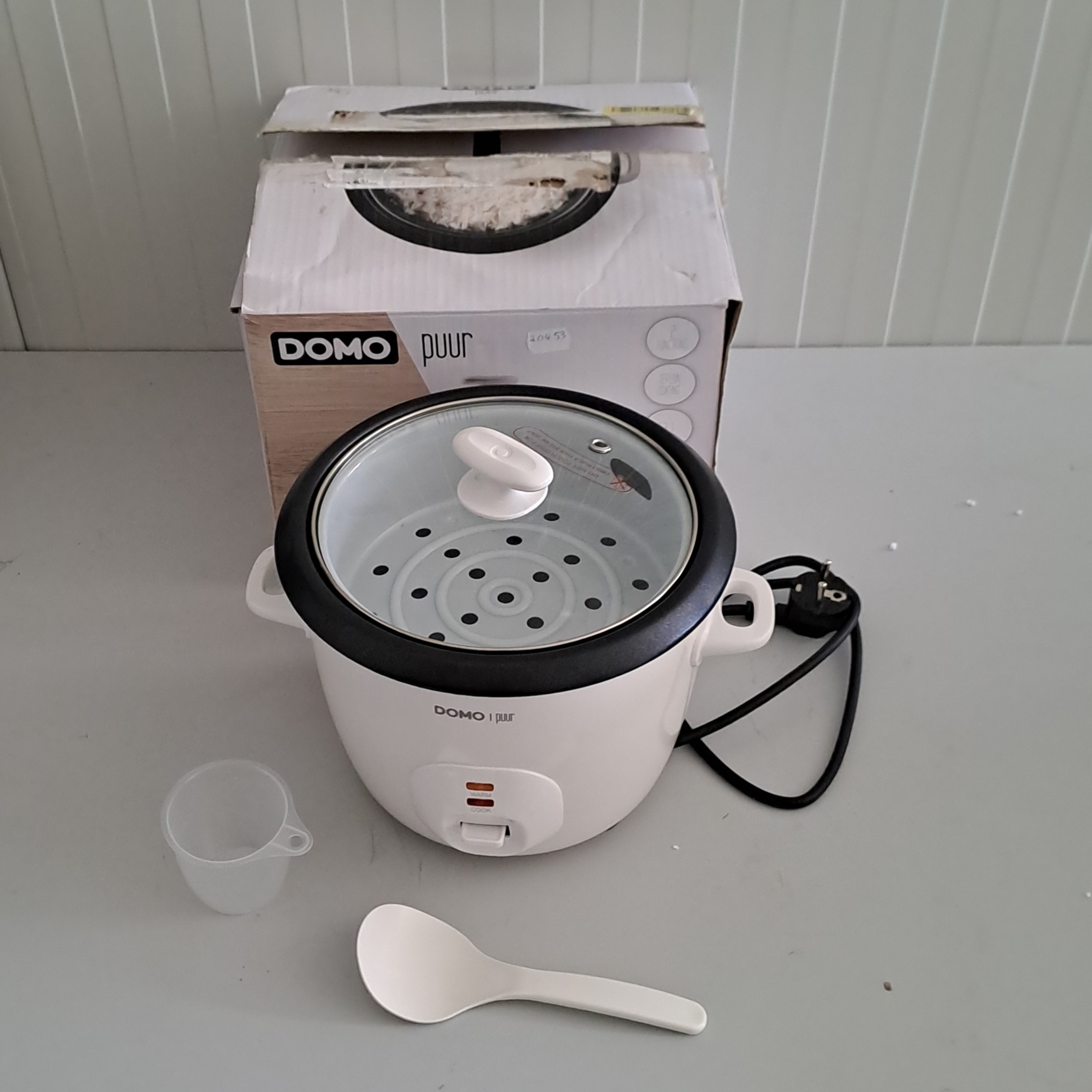 Oala de fiert orez Rice Cooker DOMO DO9176RK, 500 W,1,3Litri, Capac din sticla, cu orificiu pentru depresurizare - RESIGILAT - imagine 3