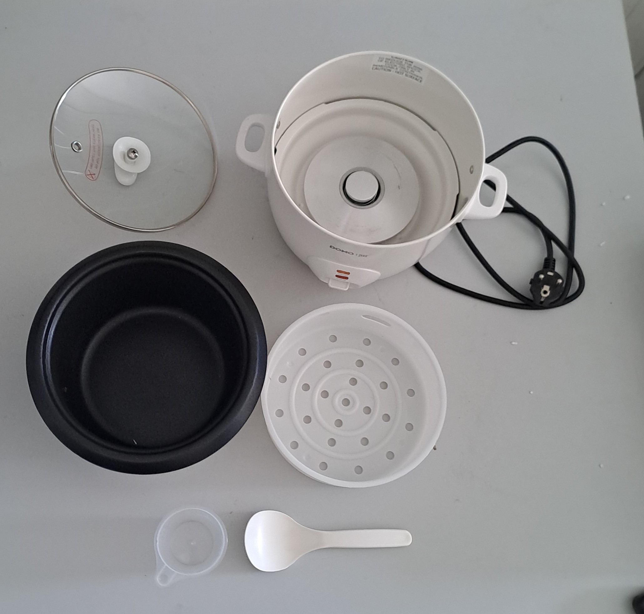 Oala de fiert orez Rice Cooker DOMO DO9176RK, 500 W,1,3Litri, Capac din sticla, cu orificiu pentru depresurizare - RESIGILAT - imagine 2