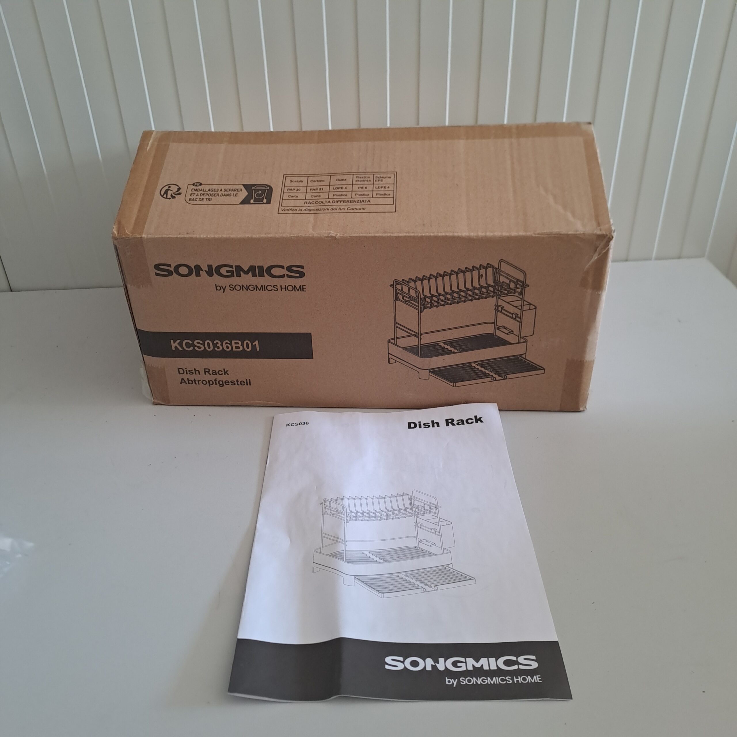 SONGMICS Suport pentru uscat vase – Etajeră pentru vase pe 2 niveluri - RESIGILAT - imagine 2