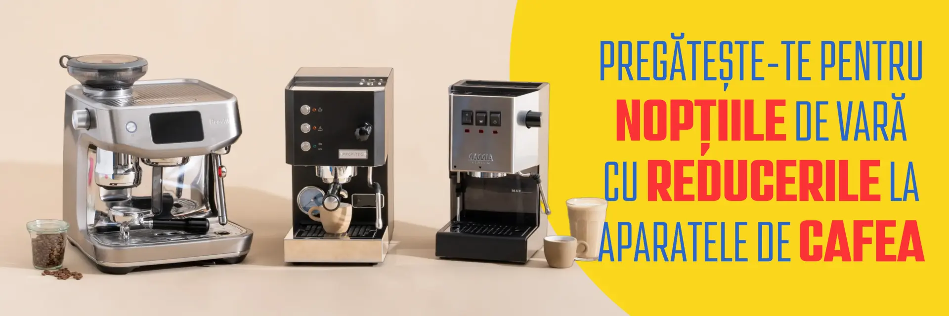 Pregăteste-te pentru noptile de vara cu reducerile la aparatele de cafea