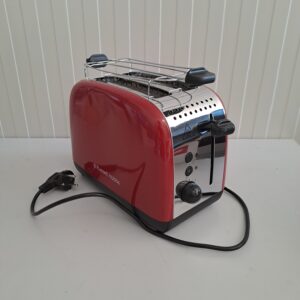 Prajitor de paine Russell Hobbs Colours Plus 26554-56, 1600 W, 2 felii, 6 setari, Prajire rapida, Inox/rosu - RESIGILAT