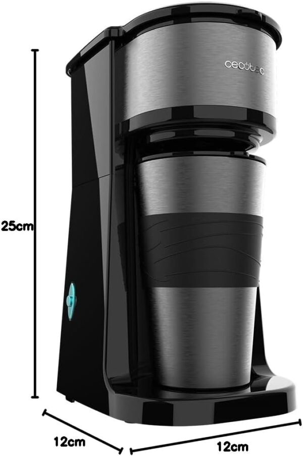 Cafetieră Cecotec Coffee 66 Drop&Go, 700W, 420 ml, termos portabil, auto-oprire, filtru permanent/papier, antigoteu - RESIGILAT - imagine 4