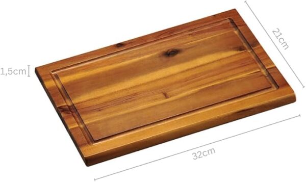 Tocător KESPER din lemn de acacia cu rigolă pentru suc, 32 x 21 x 1,5 cm, maro natural - RESIGILAT - imagine 2