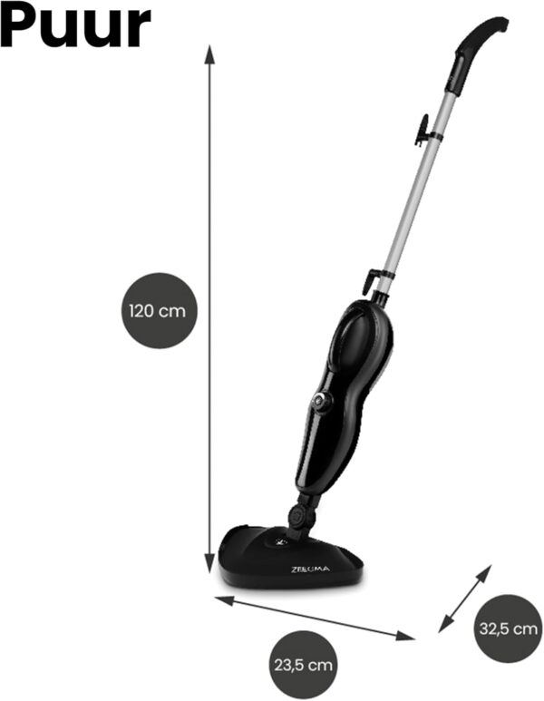 Mop cu aburi și curățător cu presiune ZEEGMA Puur 2în1, 1500W, 370 ml, 7 accesorii, 2 filtre, cablu 5m – reduceri bucătărie - RESIGILAT - imagine 2