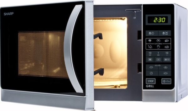 Cuptor cu microunde Sharp R642INW, 20 l, 800 W, Grill, Digital, Argintiu - imagine 2