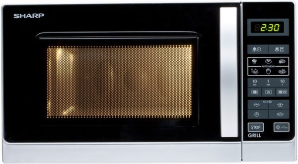 Cuptor cu microunde Sharp R642INW, 20 l, 800 W, Grill, Digital, Argintiu