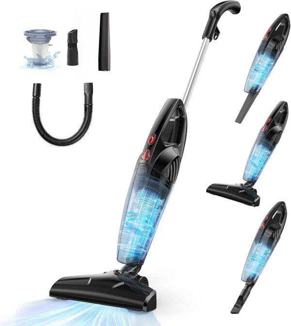 Aspirator vertical Aspiron cu fir, 6-în-1, 20000Pa, capacitate 1L, 600W, pentru canapele, covoare, gresie și pardoseli - RESIGILAT