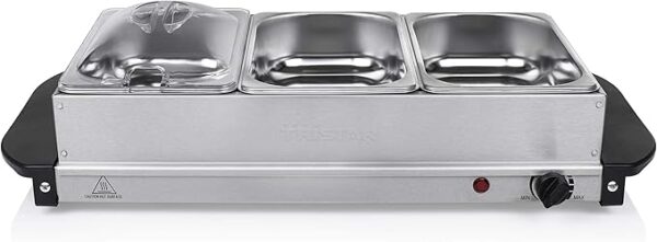 Buffet Warmer Tristar BP-6283, 3 x 1,5 L, 200 W, cu termostat reglabil, multifuncțional, inox/argintiu - RESIGILAT