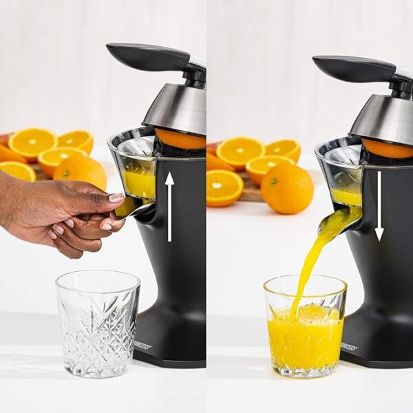 Storctor de citrice Princess 201857, cu 2 conuri de presare, filtru din inox, Negru - RESIGILAT - imagine 2