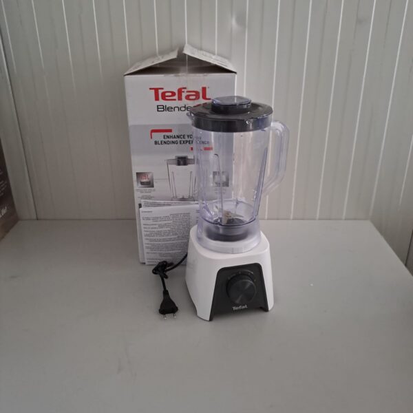 Blender de masă Tefal BL2C01 Blendeo, 450 W, 1,5 L, 2 viteze + funcție Pulse, lame Duraforce, alb/gri - RESIGILAT