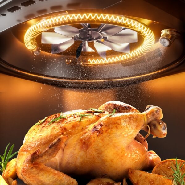 Friteuza cu aer cald Panasonic NF-CC500SXE, functie abur, fereastra vizualizare, debit aer 360°, capacitate 5L, temperatura 80° - 200°, 11programe presetate, 1450W, negru - RESIGILAT - imagine 4