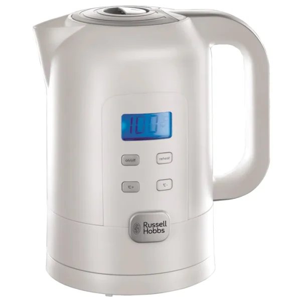 Fierbător de apă electric Russell Hobbs 21150-70, 1.7L, 2200W, control temperatură 25–100°C, LCD, funcție menținere cald - RESIGILAT